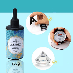Resina Uv 200g Crystal De Secado Rapido