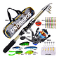 Kit Pesca 1.8m Caña Carrete Señuelo Accesorio Bolsa Completo - Miniatura 8