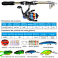 Kit Pesca 1.8m Caña Carrete Señuelo Accesorio Bolsa Completo - Miniatura 5