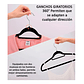 Colgadores De Ropa Antideslizantes Terciopelo 20 Unid Gancho - Miniatura 2