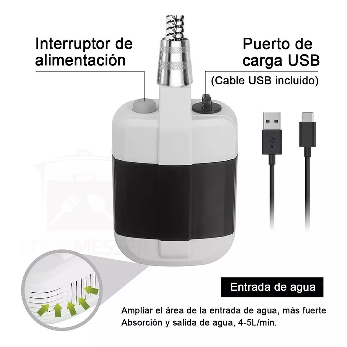 Ducha Portátil Para Camping Ducha Recargable Al Aire Libre 2