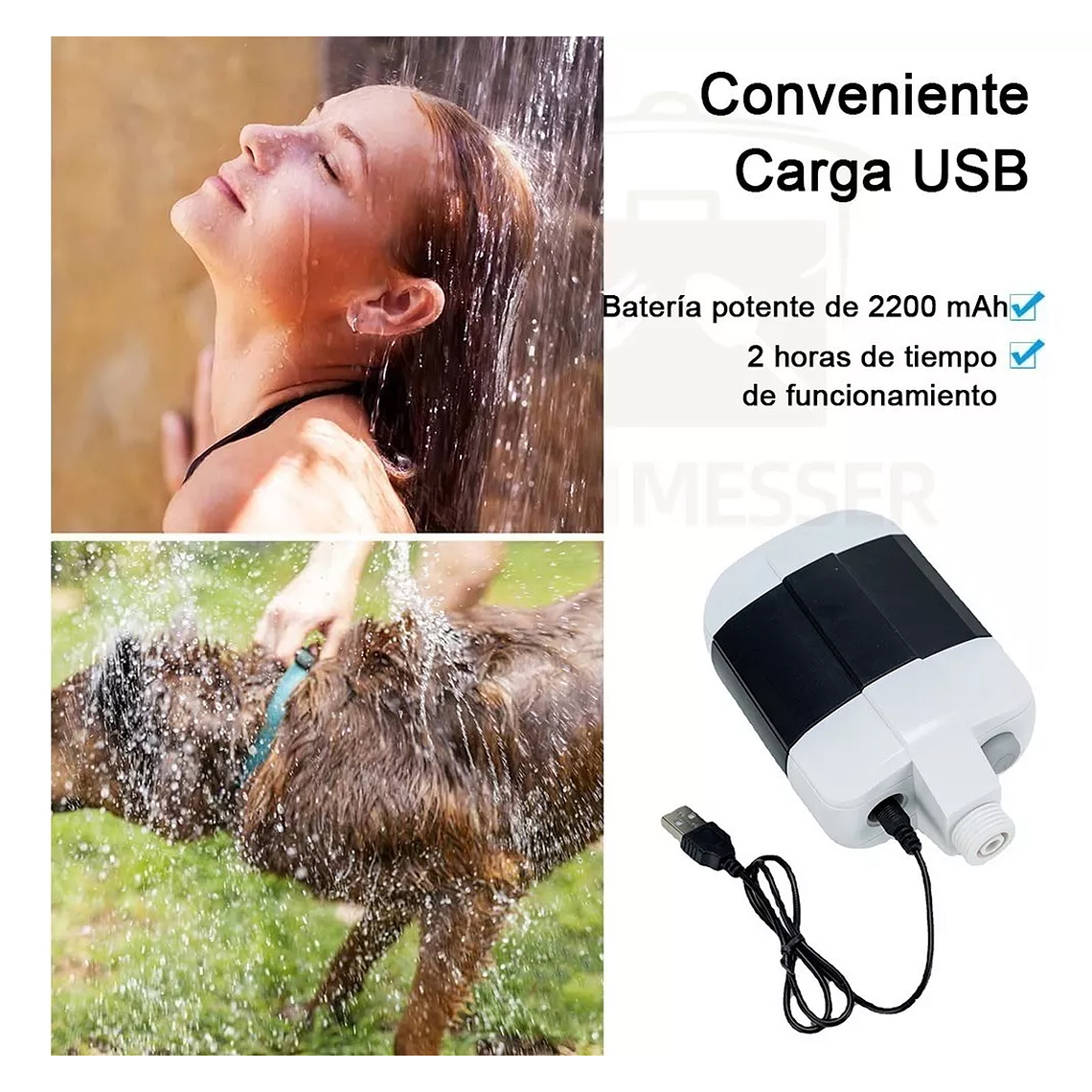 Ducha Portátil Para Camping Ducha Recargable Al Aire Libre 3