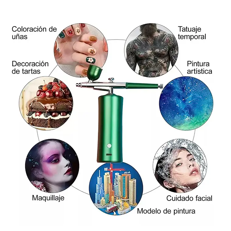 Kit De Aerógrafo Profesional Recargable Inalámbrico Portátil 4
