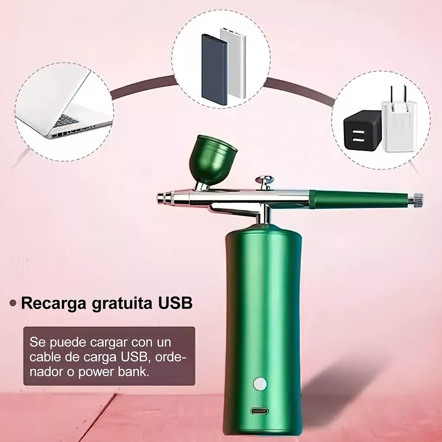 Kit De Aerógrafo Profesional Recargable Inalámbrico Portátil