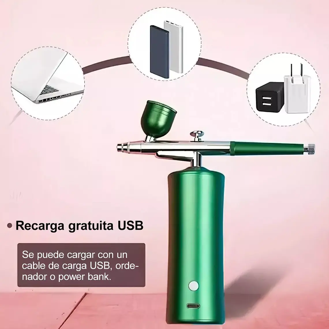 Kit De Aerógrafo Profesional Recargable Inalámbrico Portátil 5