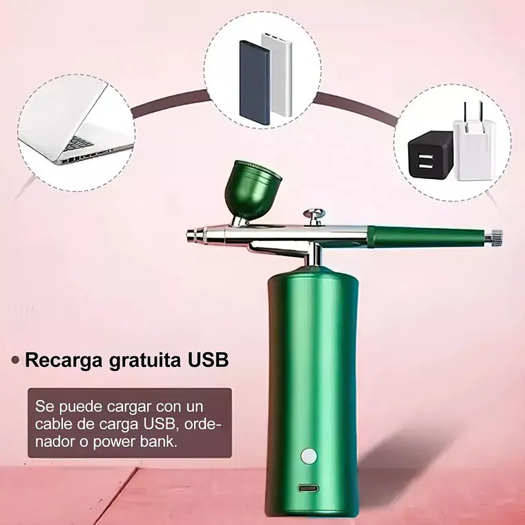 Kit De Aerógrafo Profesional Recargable Inalámbrico Portátil 5