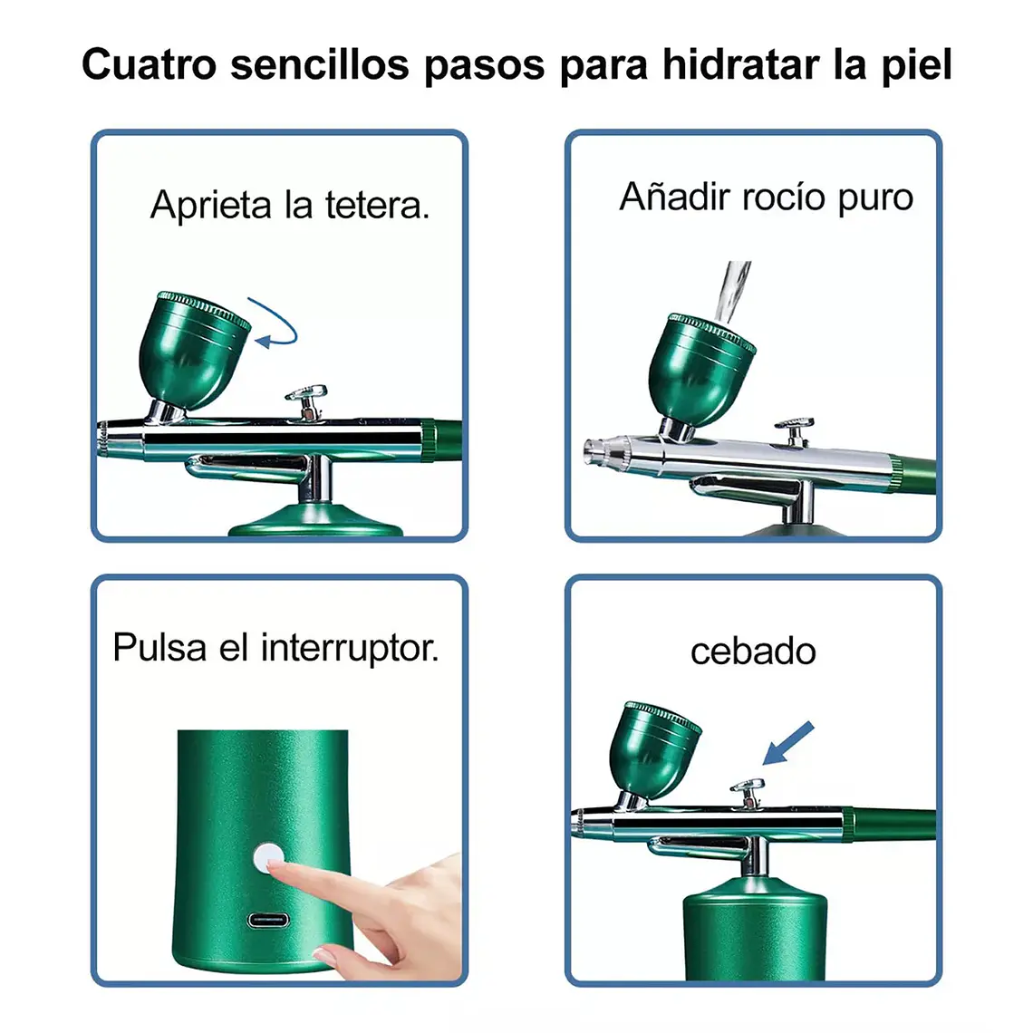 Kit De Aerógrafo Profesional Recargable Inalámbrico Portátil 7