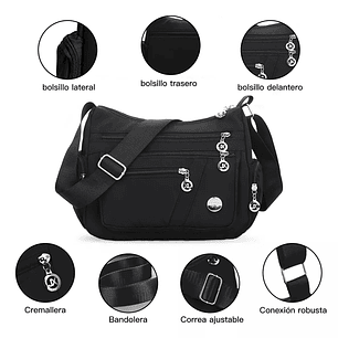 Bolsa Para Mujer Crossbody De Hombro Impermeable Antirrobo