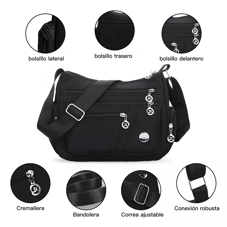 Bolsa Para Mujer Crossbody De Hombro Impermeable Antirrobo 2