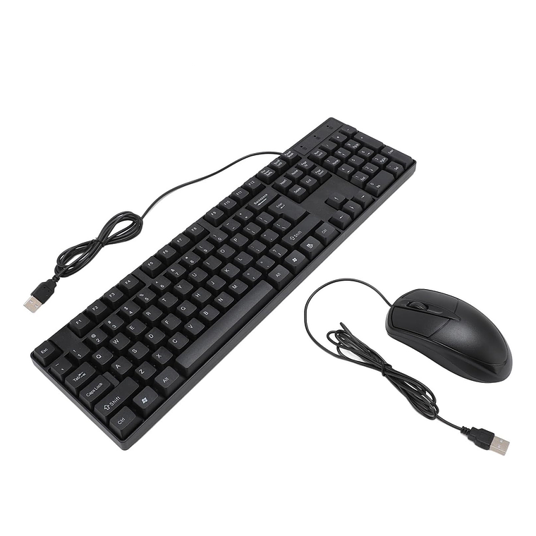 Kit Combo Teclado Y Mouse Alámbrico color Negro 1