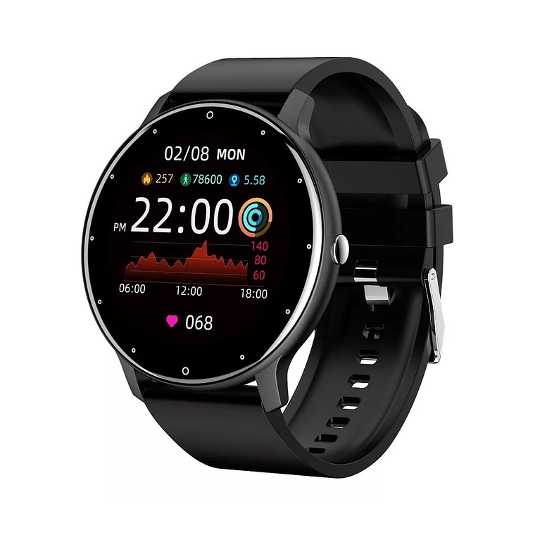 Smartwatch Genérica Zl02 Malla Negra De Silicona Y Bisel 1