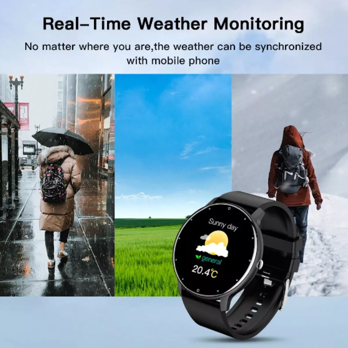 Smartwatch Genérica Zl02 Malla Negra De Silicona Y Bisel 4