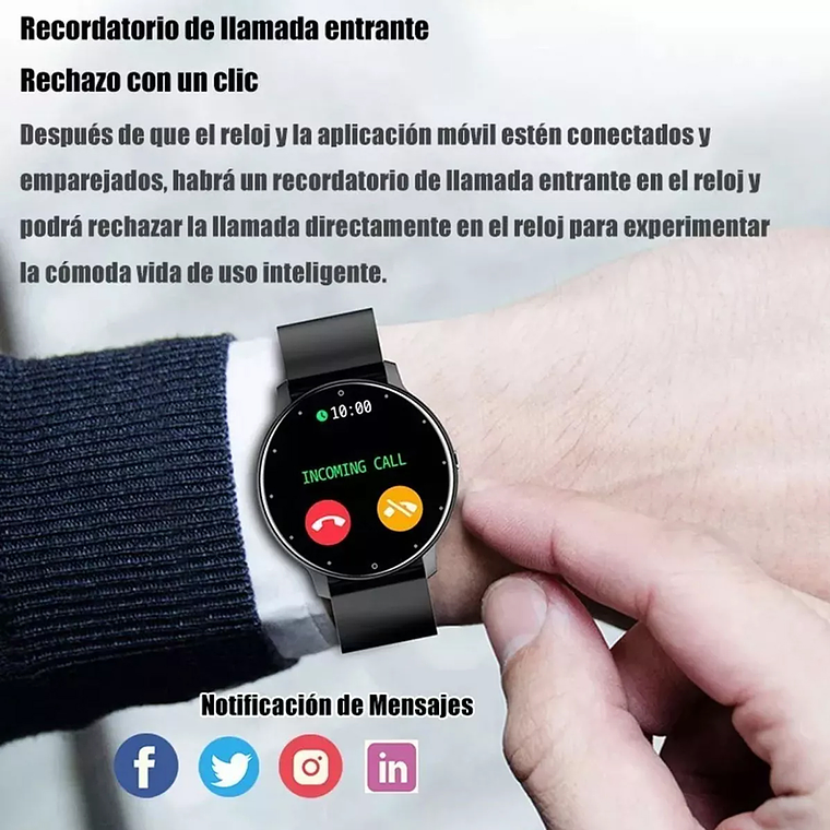 Smartwatch Genérica Zl02 Malla Negra De Silicona Y Bisel 2