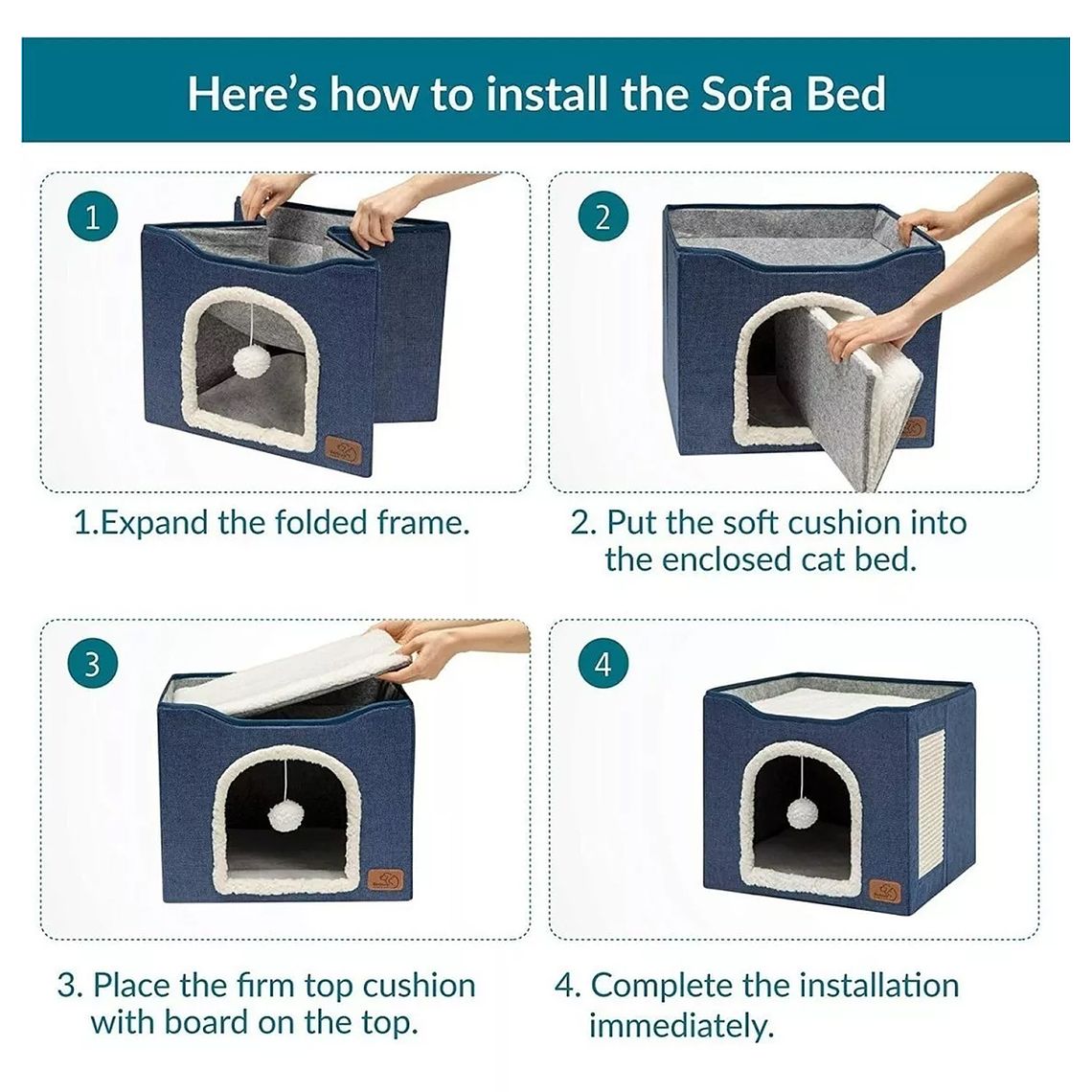 Cama Casa Iglu Para Mascotas Gato Y Perro Pequeño 4