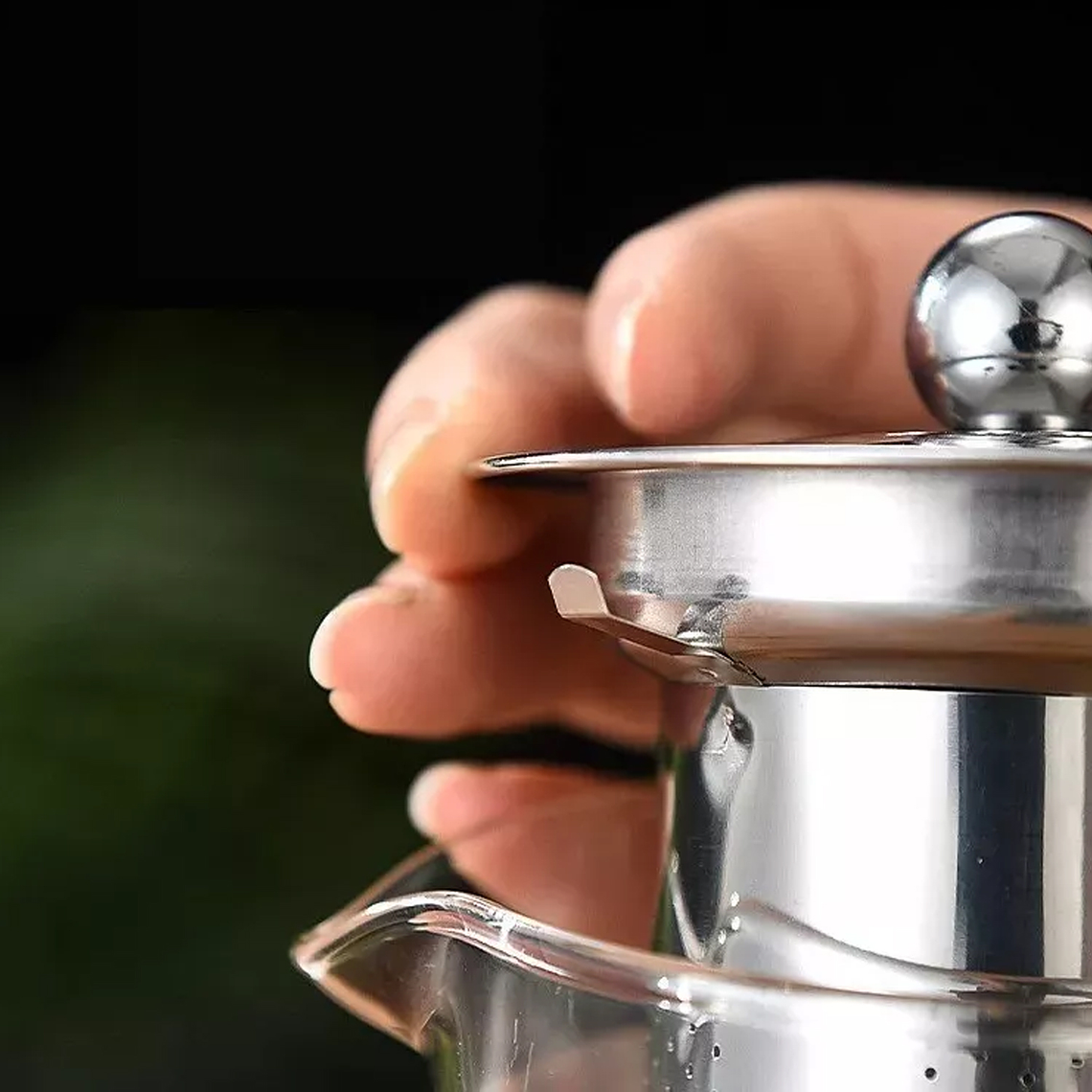 Tetera Té Infusiones Vidrio Con Filtro Acero Inox 750ml 4