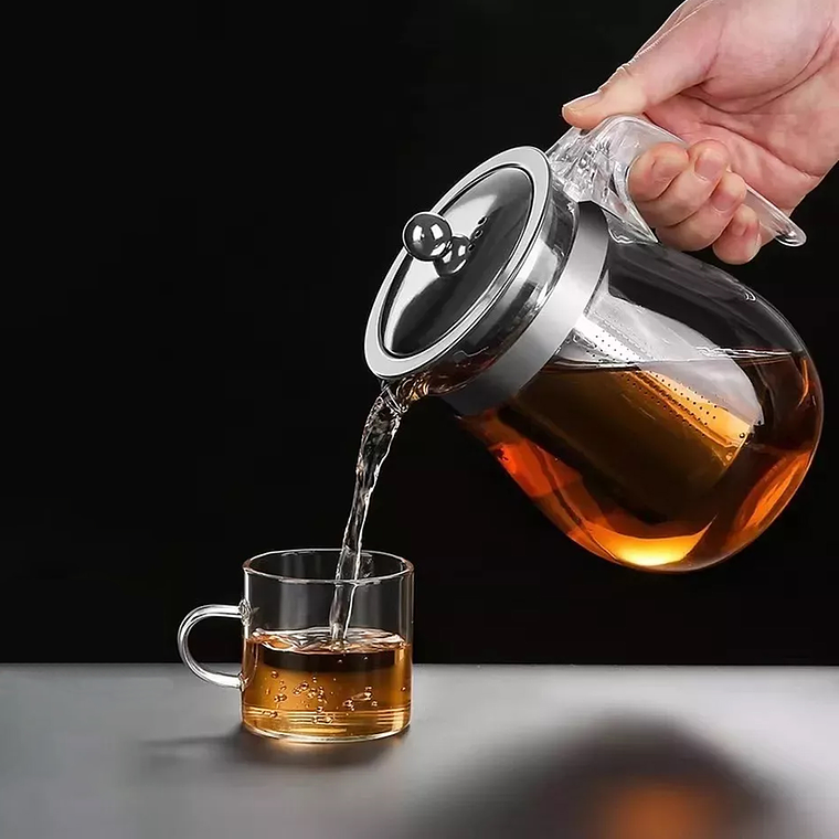Tetera Té Infusiones Vidrio Con Filtro Acero Inox 750ml 5