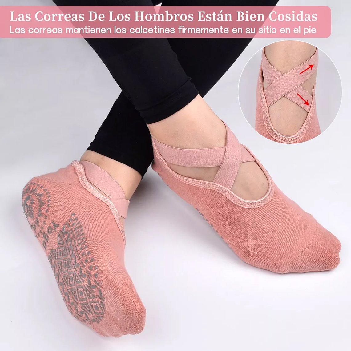 Calcetines Antideslizantes Yoga Pilates Aptitud Set 3 Pares 5