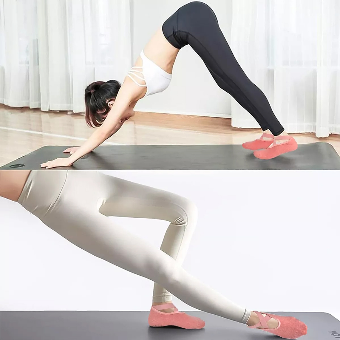 Calcetines Antideslizantes Yoga Pilates Aptitud Set 3 Pares 6
