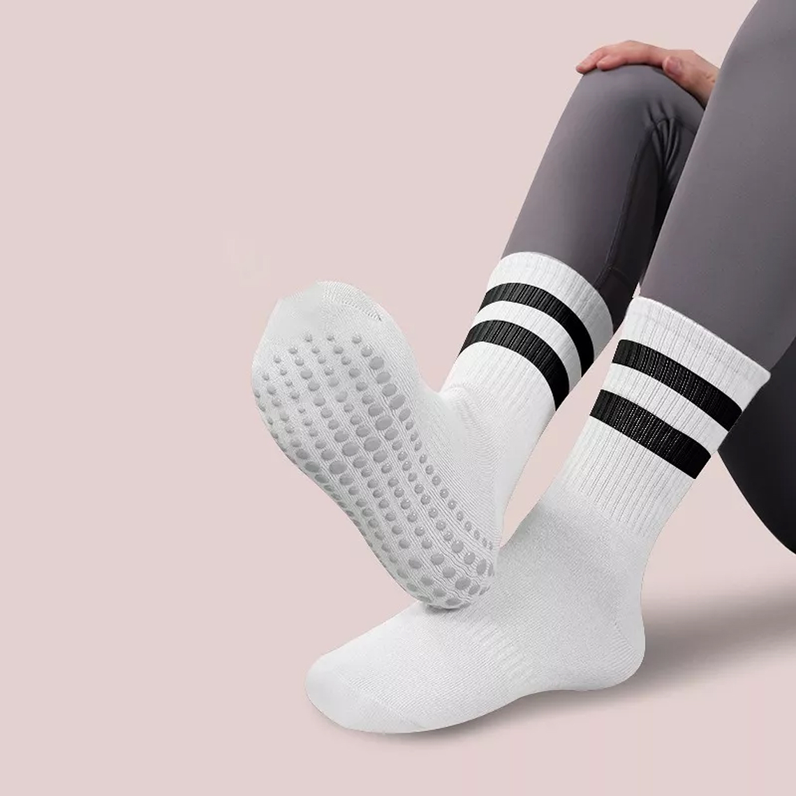 Calcetines Antideslizantes Yoga Pilates Aptitud Set 2 Pares 3