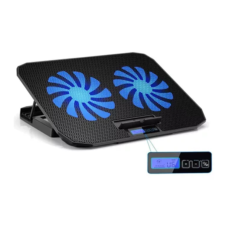 Base Soporte Para Notebook 2 Ventiladores /6 Velocidades Led 1