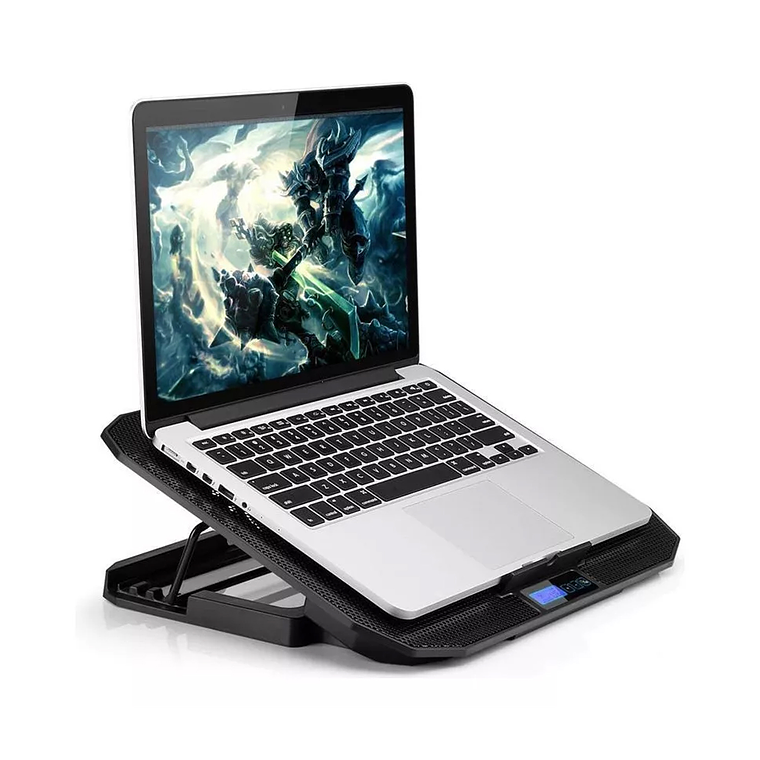 Base Soporte Para Notebook 2 Ventiladores /6 Velocidades Led 2