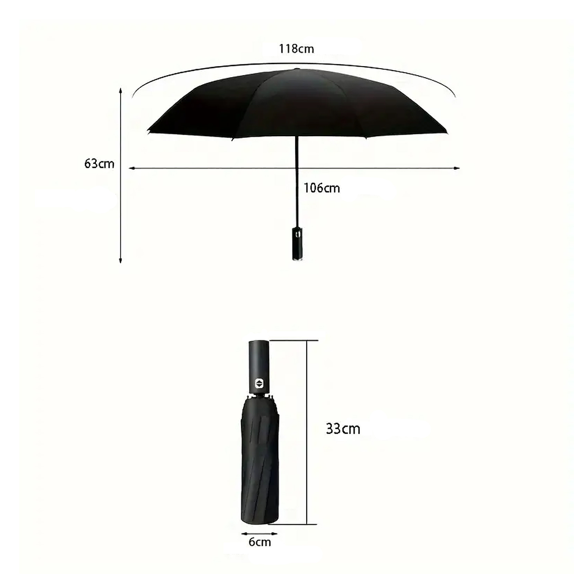 Paraguas Pliegue Automatico 12 Marco Soporte 7