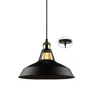 Lampara Colgante Retro Campana Aluminio Soquetee27+ampolleta
