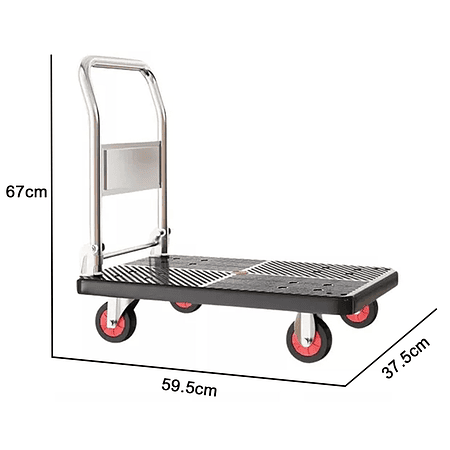 Carro Carga Yegua Plegable Plataforma Grande 100kg 63x40cm