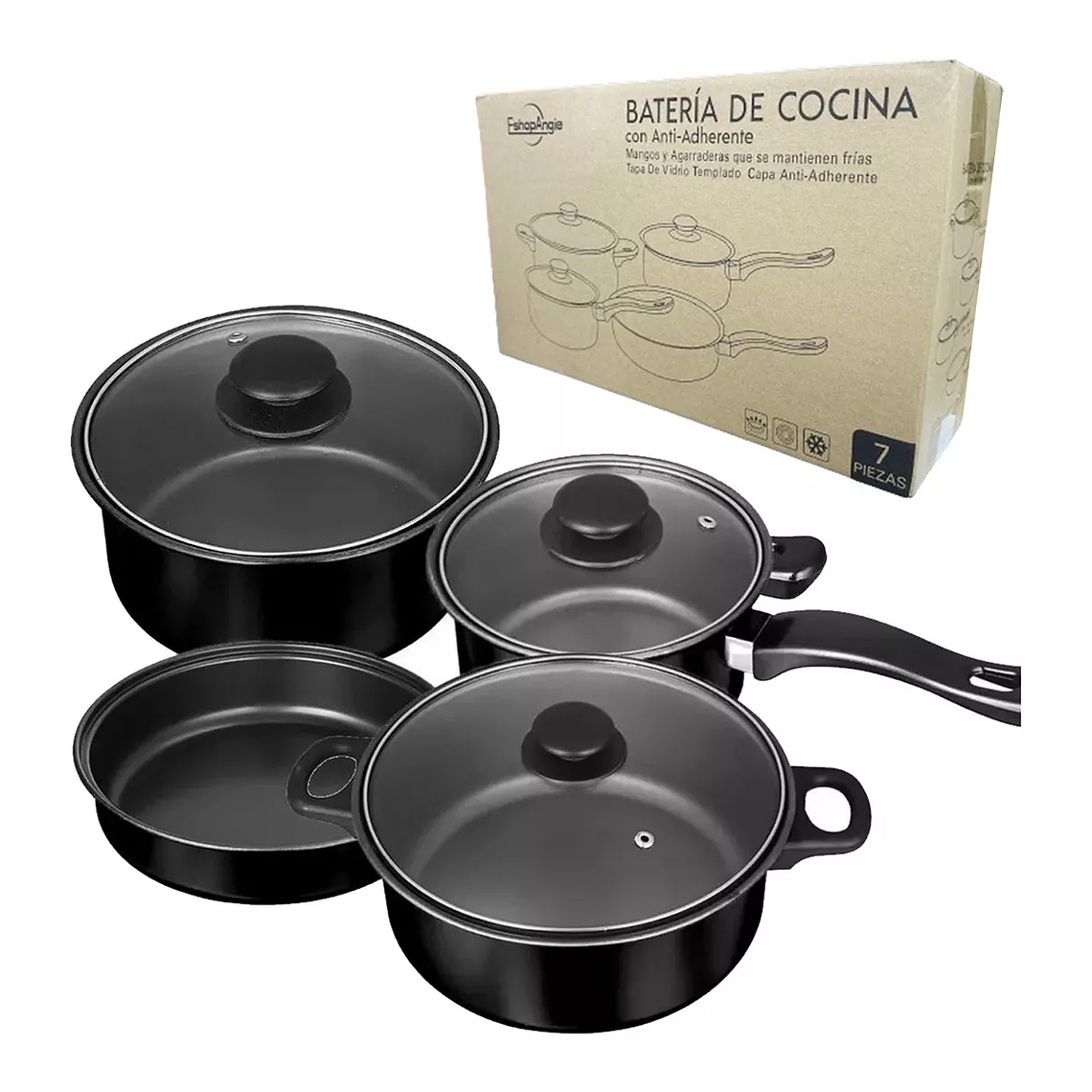 Juego Batería De Ollas 7 Piezas Pompei Antiadherente 1