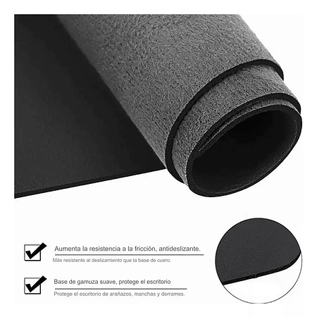 Mouse Pad Alfombrilla Protector Antideslizante 80x40 Negro