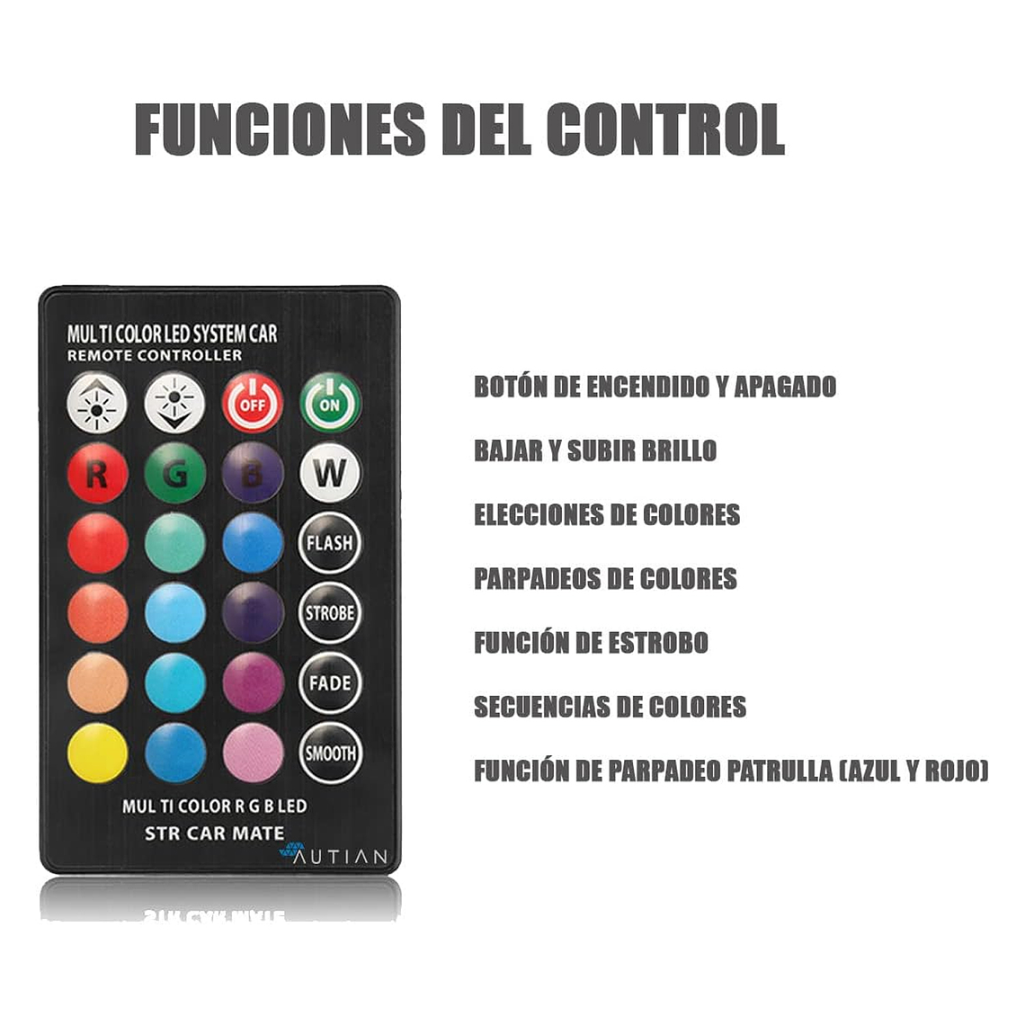 Ampolleta Led Cola De Pez T10 Multicolor Rgb Control 3