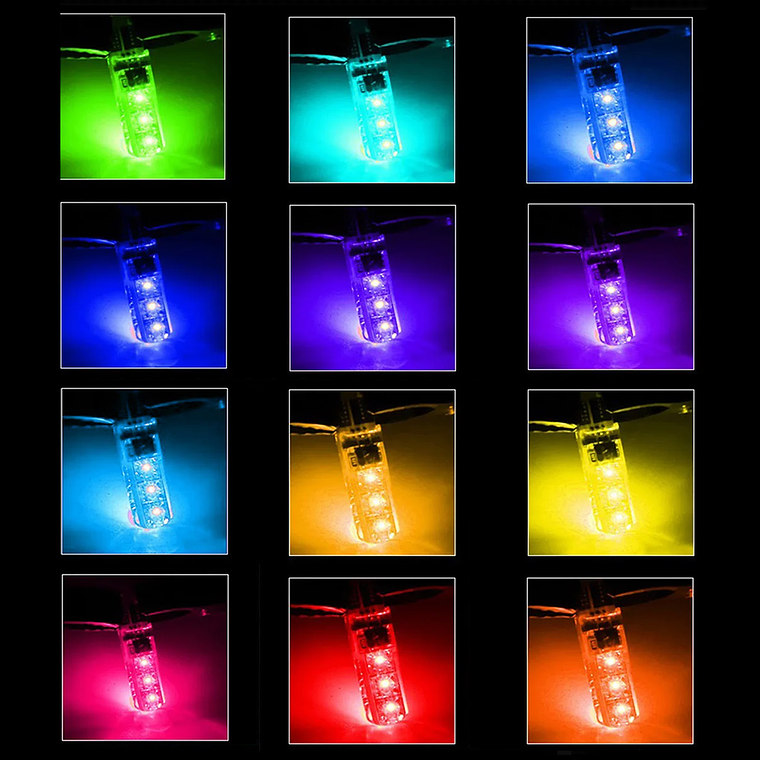 Ampolleta Led Cola De Pez T10 Multicolor Rgb Control 4