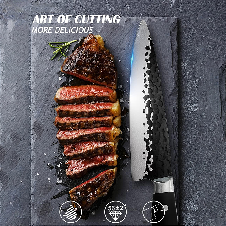 Cuchillo Acero Inoxidable Parrillero Chef Asado Hoja 21cm 2