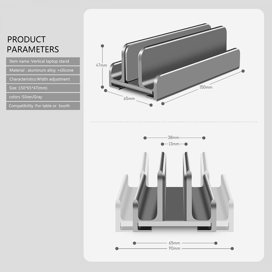 Soporte Base Vertical Aluminio Para Notebook Smartphone