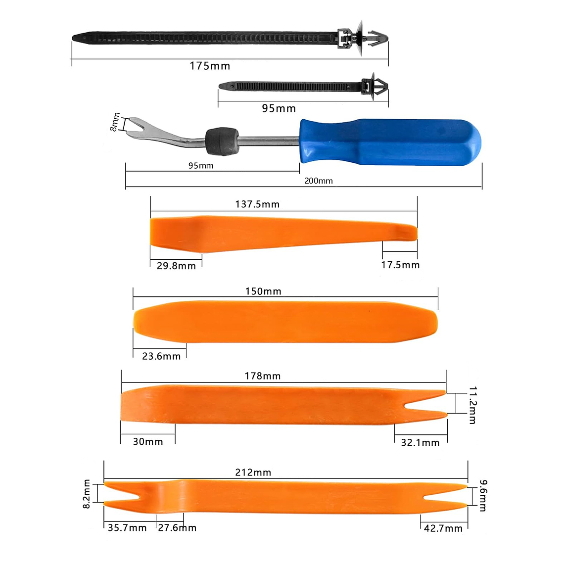 Kit 1295 Clip Broche Retencion Plastico Auto Lata Tapabarro 4