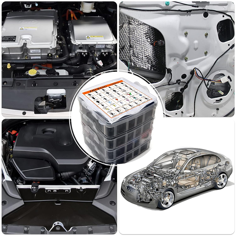 Kit 1295 Clip Broche Retencion Plastico Auto Lata Tapabarro 5