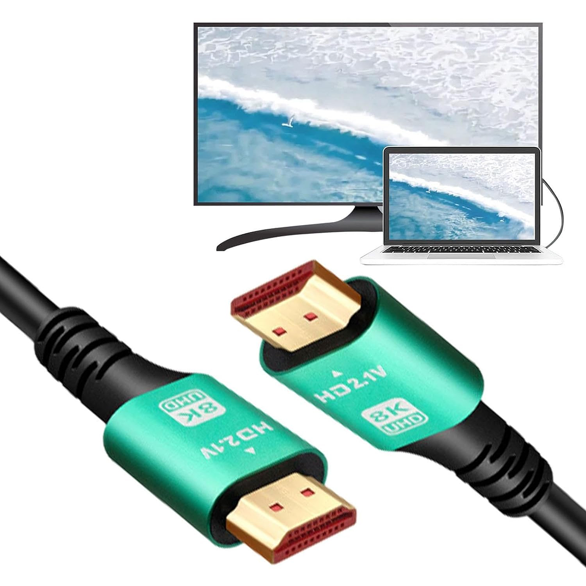 Cable Hdtv 8k 60hz/48gbps Hd2.1v De 3mts. 7680x4320p 1