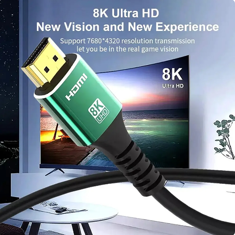 Cable Hdtv 8k 60hz/48gbps Hd2.1v De 3mts. 7680x4320p 5