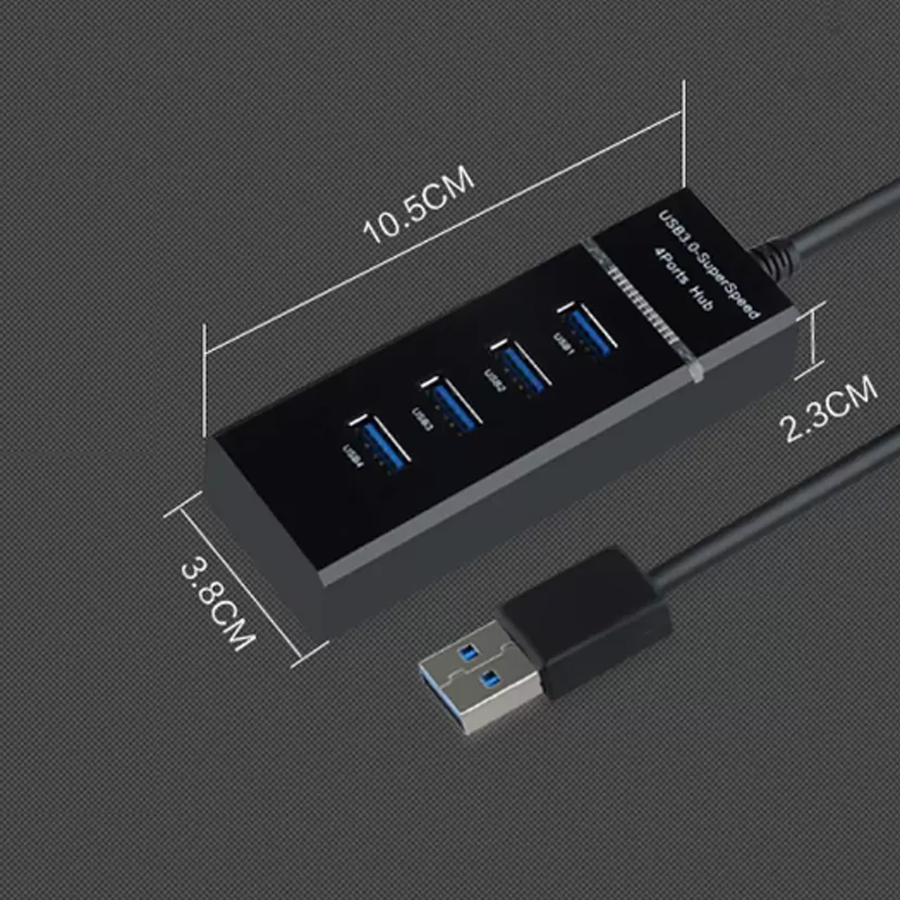 Hub Usb 3.0 4 Puertos De Alta Velocidad Indicador Led Azul