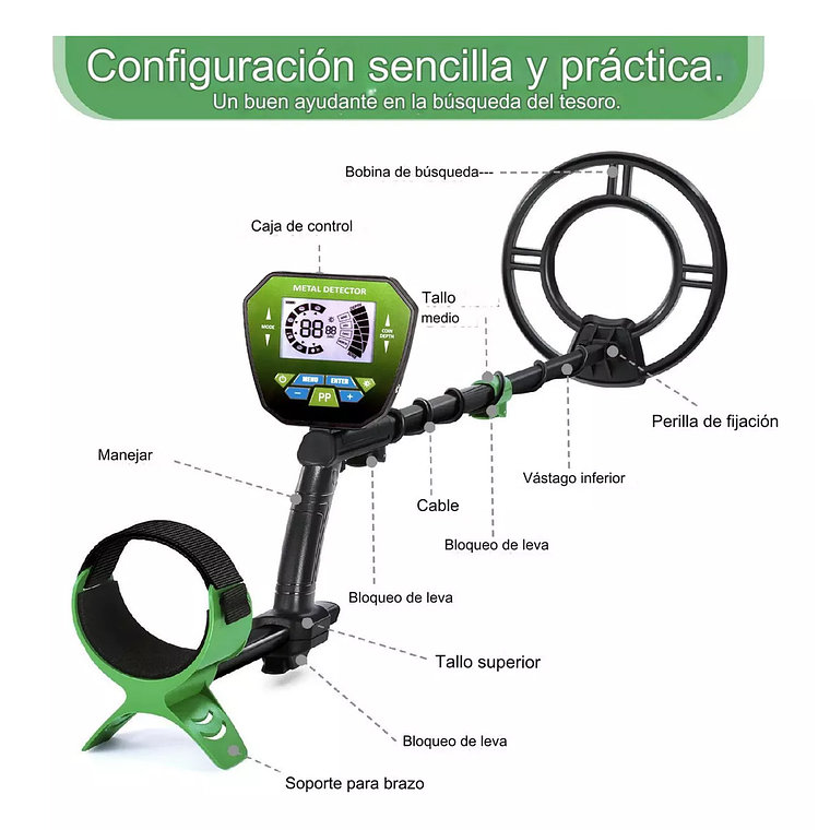 Detector De Metales Oro/plata/cobre Con Pantalla Lcd Md-1079 4