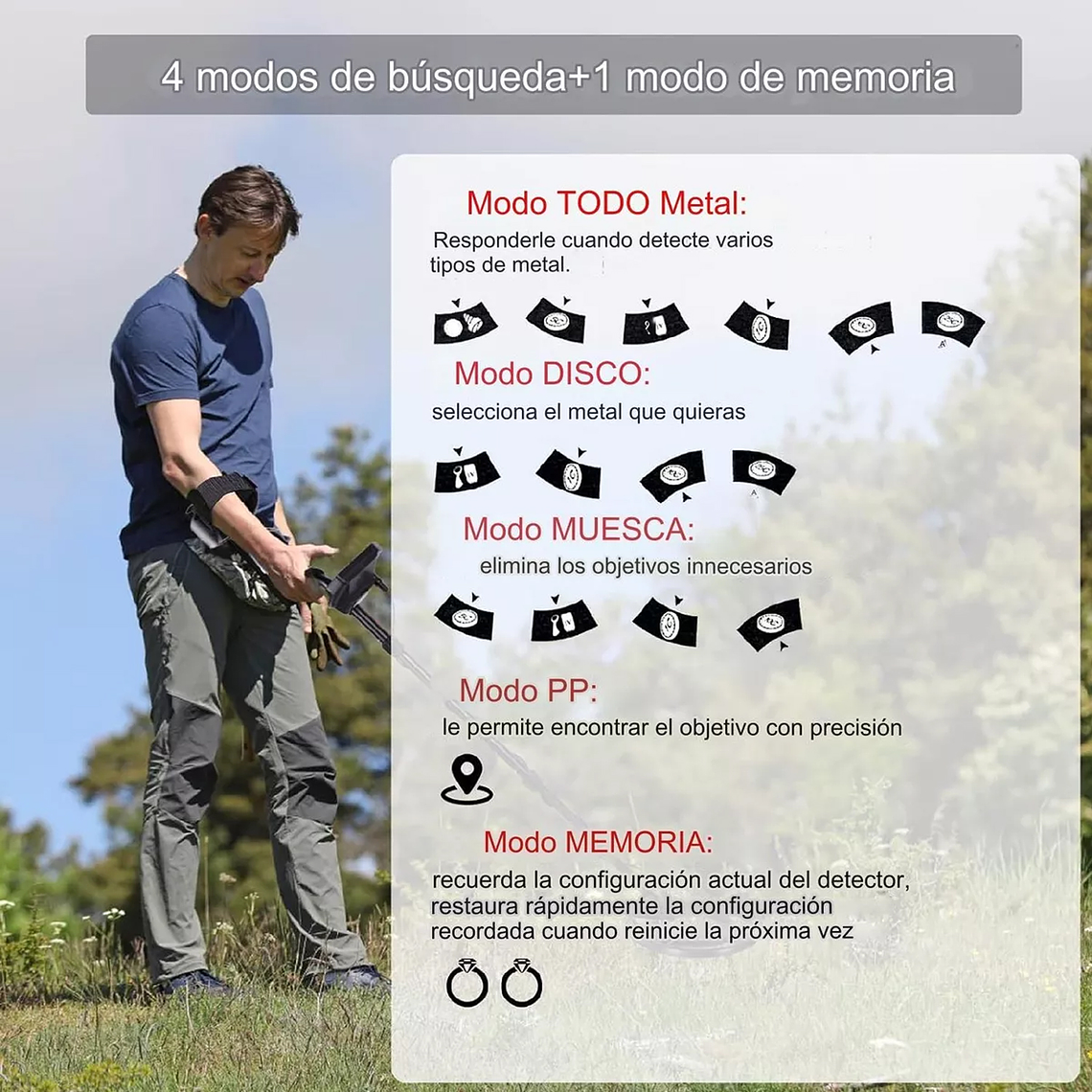 Detector De Metales Oro/plata/cobre Con Pantalla Lcd Md-1079 6