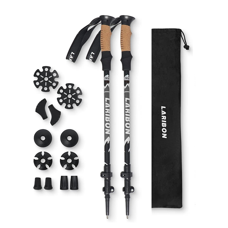 Pack 2 Bastones Trekking Senderismo Plegable Aluminio 7075 1