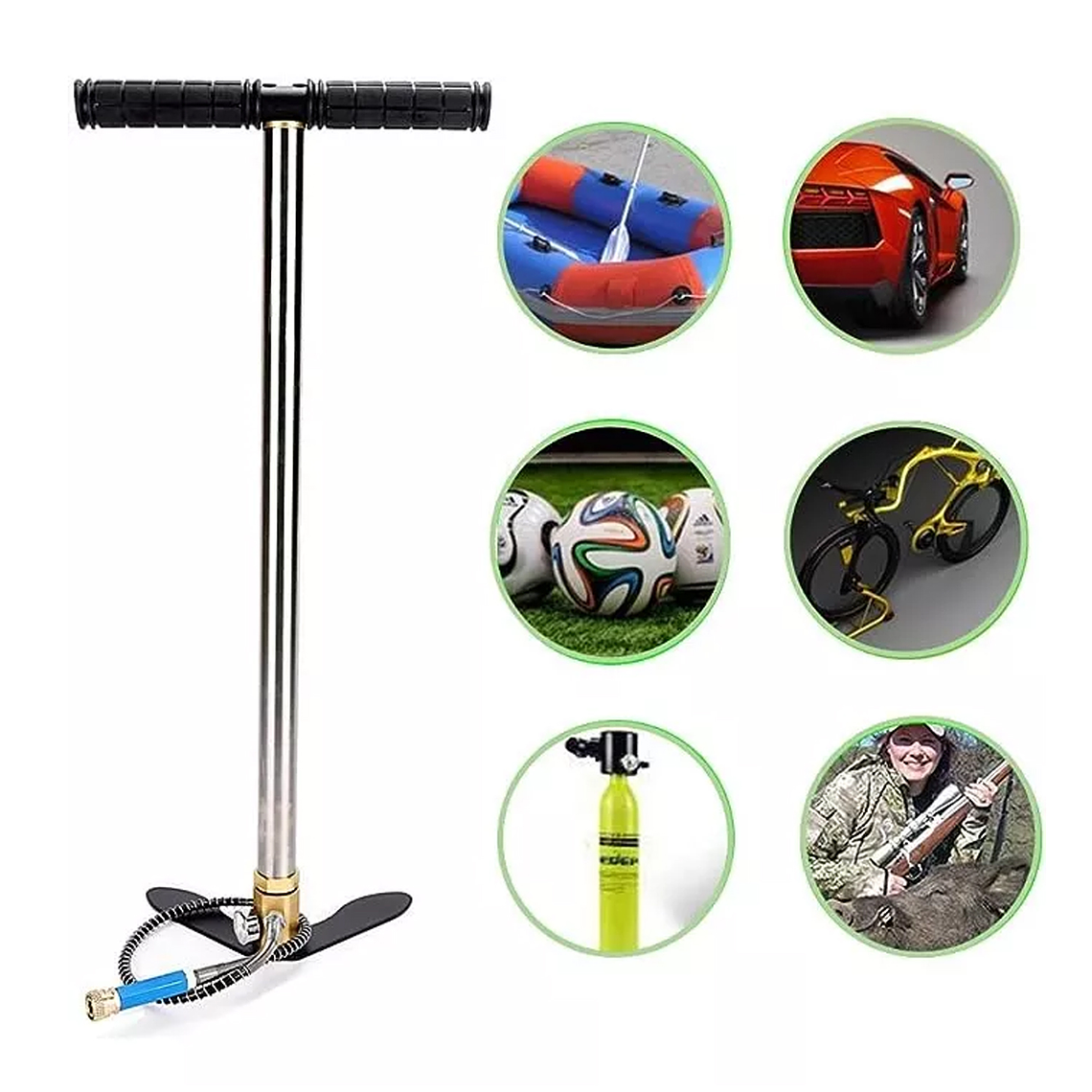 Bomba De Rifle Pcp 6000 Psi Con Pistón De 3 Etapas Y Accesor 1