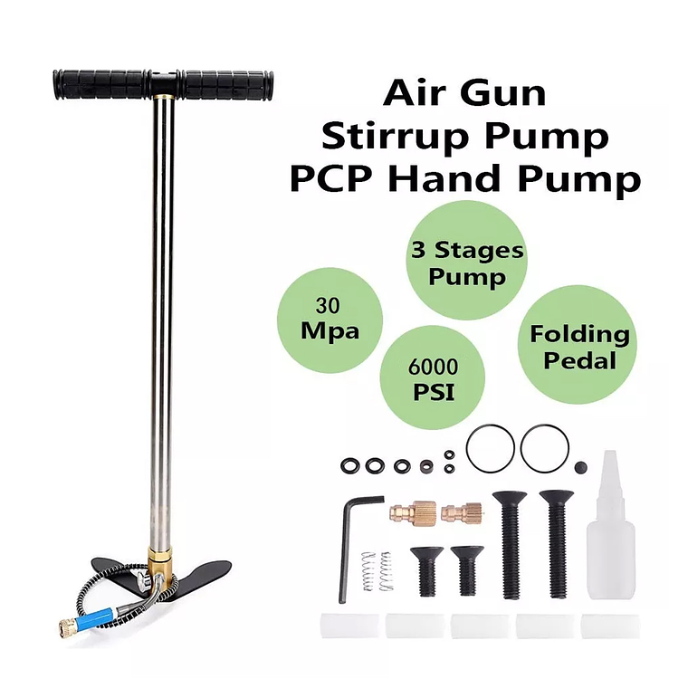 Bomba De Rifle Pcp 6000 Psi Con Pistón De 3 Etapas Y Accesor 4
