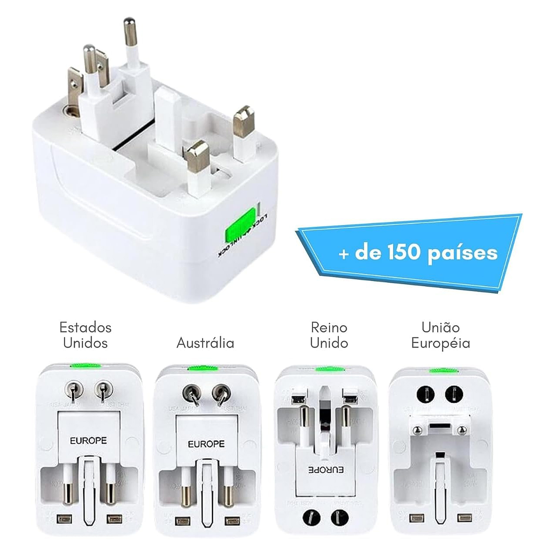 Enchufe Universal Adaptador Viajero Internacional 3