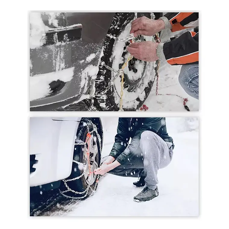 Cadena Para Nieve Barro Antideslizante Auto Par 12mm Kn-130 6