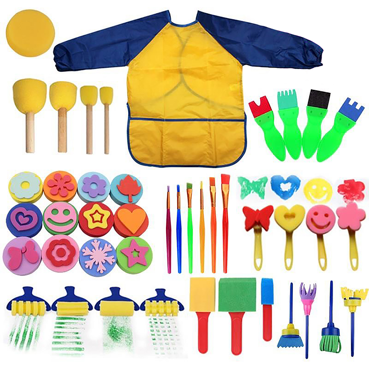 Set De Arte 43 Pzs Para Niños Kit Para Pintar Esponjas 1