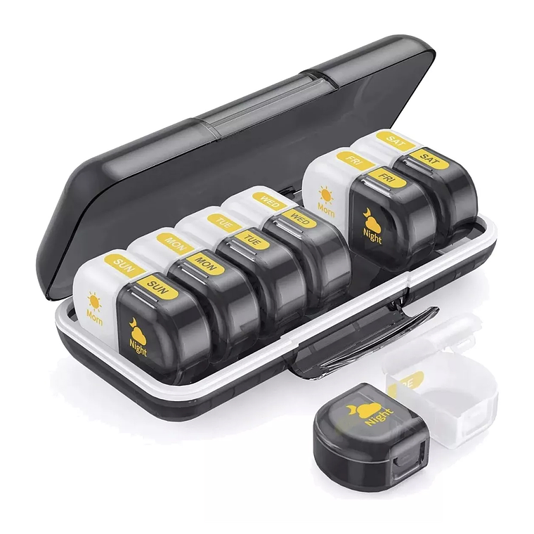 Organizador De Pastillas Portátil, Pastillero Semanal Am/pm 1