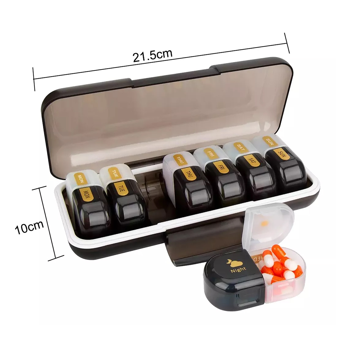 Organizador De Pastillas Portátil, Pastillero Semanal Am/pm 7