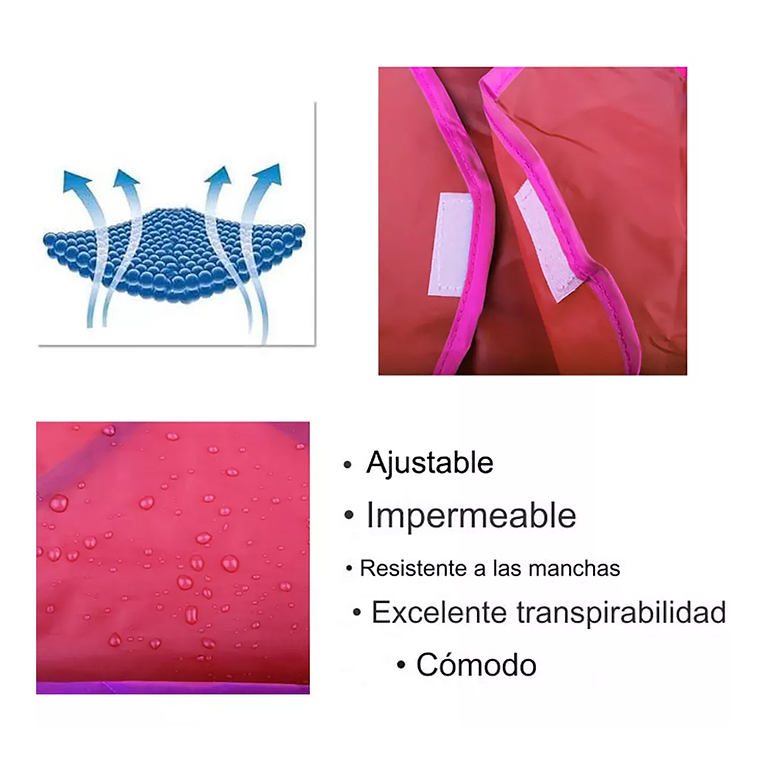 Babero Delantal Pechera Niño Niña Manga Larga Impermeable 5